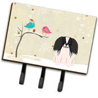 "Caroline's Treasures Christmas Presents between Friends Pekingnese Black White Leash or Key Holder BB2577TH68, Triple, Multicolor"