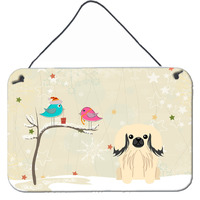 "Caroline's Treasures Christmas Presents Friends Pekingnese Cream Wall or Door Hanging Prints BB2578DS812, 8"" x 12"""