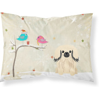 Caroline's Treasures Christmas Presents Friends Pekingnese Cream Fabric Standard Pillowcase BB2578PILLOWCASE