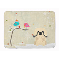 "Caroline's Treasures Christmas Presents Pekingnese Cream Floor Mat, 19"" x 27"", Multicolor"