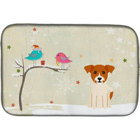 "Caroline's Treasures Christmas Presents Between Friends Jack Russell Terrier Dish Drying Mat, 14 x 21"