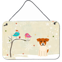 "Caroline's Treasures Christmas Presents Friends Jack Russell Terrier Wall or Door Hanging Prints BB2580DS812, 8"" x 12"""