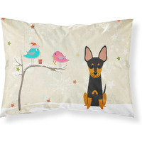 Caroline's Treasures Christmas Presents Friends English Toy Terrier Fabric Standard Pillowcase BB2581PILLOWCASE