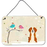 "Caroline's Treasures Christmas Presents Friends English Foxhound Wall or Door Hanging Prints BB2582DS812, 8"" x 12"""