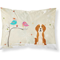 "Caroline's Treasures Christmas Presents between Friends English Foxhound Fabric Standard Pillowcase BB2582PILLOWCASE, Multicolor"