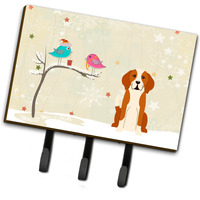 "Caroline's Treasures Christmas Presents between Friends English Foxhound Leash or Key Holder BB2582TH68, Triple, Multicolor"