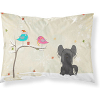 Caroline's Treasures Christmas Presents Friends Chinese Crested Black Fabric Standard Pillowcase BB2584PILLOWCASE
