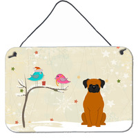 "Caroline's Treasures Christmas Presents between Friends Fawn Boxer Wall or Door Hanging Prints BB2587DS812, 8"" x 12"", Multicolor"