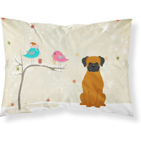 "Caroline's Treasures Christmas Presents between Friends Fawn Boxer Fabric Standard Pillowcase BB2587PILLOWCASE, Multicolor"