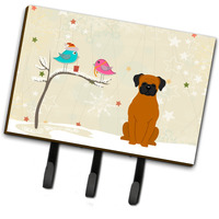 "Caroline's Treasures Christmas Presents between Friends Fawn Boxer Leash or Key Holder BB2587TH68, Triple, Multicolor"
