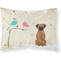 "Caroline's Treasures Christmas Presents between Friends Brindle Boxer Fabric Standard Pillowcase BB2589PILLOWCASE, Multicolor"