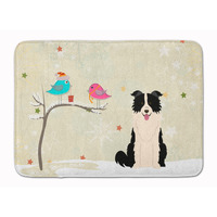 "Caroline's Treasures Presents Between Friends Christmas Border Collie Black White Floor Mat, 19"" x 27"", Multicolor"