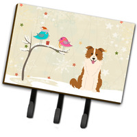 "Caroline's Treasures Christmas Presents Friends Border Collie Red White Leash or Key Holder BB2591TH68, Triple"
