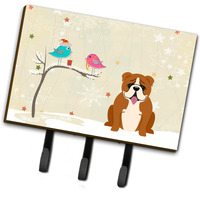 "Caroline's Treasures Christmas Presents between Friends English Bulldog Red White Leash or Key Holder BB2592TH68, Triple, Multicolor"
