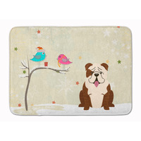 "Caroline's Treasures Christmas English Bulldog Brindle White Floor Mat, 19"" x 27"", Multicolor"