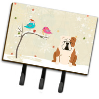 "Caroline's Treasures Christmas Presents between Friends English Bulldog Fawn White Leash or Key Holder BB2597TH68, Triple, Multicolor"