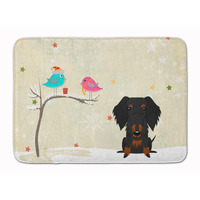 "Caroline's Treasures Christmas Wire Hair Dachshund Black Tan Floor Mat, 19"" x 27"", Multicolor"