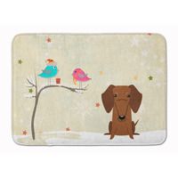 "Caroline's Treasures Christmas Presents Dachshund Red Brown Floor Mat, 19"" x 27"", Multicolor"