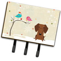 "Caroline's Treasures Christmas Presents between Friends Dachshund Red Brown Leash or Key Holder BB2602TH68, Triple, Multicolor"