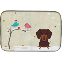 "Caroline's Treasures Christmas Presents Between Friends Dachshund Chocolate Dish Drying Mat, 14"" x 21"""