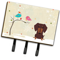 "Caroline's Treasures Christmas Presents Friends Dachshund Chocolate Leash or Key Holder BB2603TH68, Triple"