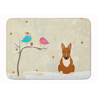 "Caroline's Treasures Christmas Presents Bull Terrier Red Floor Mat, 19"" x 27"", Multicolor"