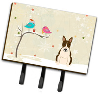 "Caroline's Treasures Christmas Presents Friends Bull Terrier Dark Brindle Leash or Key Holder BB2608TH68, Triple"