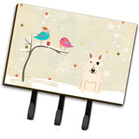 "Caroline's Treasures Christmas Presents between Friends Bull Terrier White Leash or Key Holder BB2610TH68, Triple, Multicolor"