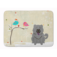 "Caroline's Treasures Christmas Presents Chow Blue Floor Mat, 19"" x 27"", Multicolor"