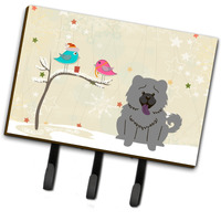 "Caroline's Treasures Christmas Presents Between Friends Chow Blue Leash or Key Holder BB2611TH68, Triple, Multicolor"