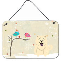 "Caroline's Treasures Christmas Presents Friends Chow White Wall or Door Hanging Prints BB2612DS812, 8"" x 12"""
