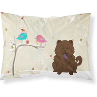 "Caroline's Treasures Christmas Presents between Friends Chow Chocolate Fabric Standard Pillowcase BB2613PILLOWCASE, Multicolor"