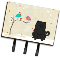 "Caroline's Treasures Christmas Presents Between Friends Chow Black Leash or Key Holder BB2615TH68, Triple, Multicolor"