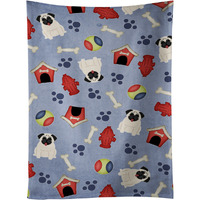 "Caroline's Treasures BB2617KTWL Dog House Collection Pug Cream Kitchen Towel, 25"" x 15"", Multicolor"