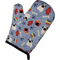 "Caroline's Treasures BB2617OVMT Dog House Collection Pug Cream Oven Mitt, 12"" by 8.5"", Multicolor"