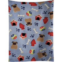 "Caroline's Treasures BB2618KTWL Dog House Collection Pug Brown Kitchen Towel, 25"" x 15"", Multicolor"
