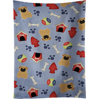 "Caroline's Treasures BB2620KTWL Dog House Collection Pug Brown Kitchen Towel, 25"" x 15"", Multicolor"