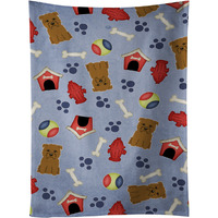 "Caroline's Treasures BB2673KTWL Dog House Glen of Imal Tan Kitchen Towel, 25"" x 15"", Multicolor"