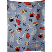 "Caroline's Treasures BB2703KTWL Bedlington Terrier Blue Kitchen Towel, 25"" x 15"", Multicolor"