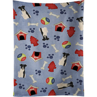 "Caroline's Treasures BB2711KTWL Dog House Smooth Fox Terrier Kitchen Towel, 25"" x 15"", Multicolor"