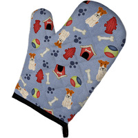 "Caroline's Treasures BB2714OVMT Dog House Collection Wire Fox Terrier Oven Mitt, 12"" by 8.5"", Multicolor"