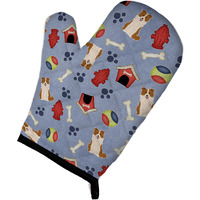 "Caroline's Treasures BB2732OVMT Dog House Collection Border Collie Red White Oven Mitt, 12"" by 8.5"", Multicolor"