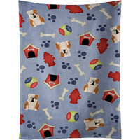 "Caroline's Treasures BB2738KTWL English Bulldog Fawn White Kitchen Towel, 25"" x 15"", Multicolor"