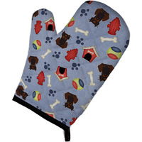 "Caroline's Treasures BB2742OVMT Dog House Collection Wire Haired Dachshund Chocolate Oven Mitt, 12"" by 8.5"", Multicolor"