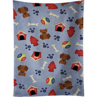 "Caroline's Treasures BB2743KTWL Dog House Dachshund Red Brown Kitchen Towel, 25"" x 15"", Multicolor"