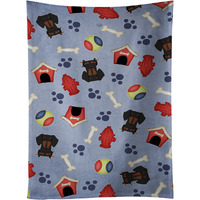 "Caroline's Treasures BB2745KTWL Dog House Dachshund Black Tan Kitchen Towel, 25"" x 15"", Multicolor"