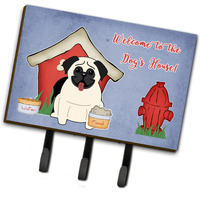 "Caroline's Treasures Dog House Collection Pug Cream Leash or Key Holder BB2758TH68, Triple, Multicolor"