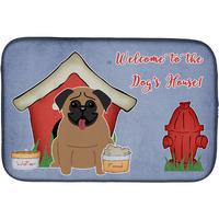 "Caroline's Treasures Dog House Collection Pug Brown Dish Drying Mat, 14"" x 21"""