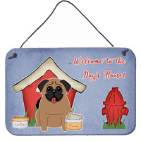"Caroline's Treasures Dog House Collection Pug Brown Wall or Door Hanging Prints BB2759DS812, 8"" x 12"""