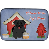 "Caroline's Treasures Dog House Collection Pug Black Dish Drying Mat, 14"" x 21"""